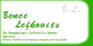 bence lefkovits business card